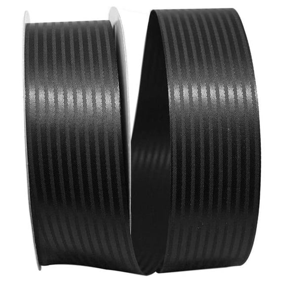 Reliant Ribbon - 5800-031-16C, Tuxedo Stripes Ribbon, Black, 1-7/8 Inch, 100 Yards