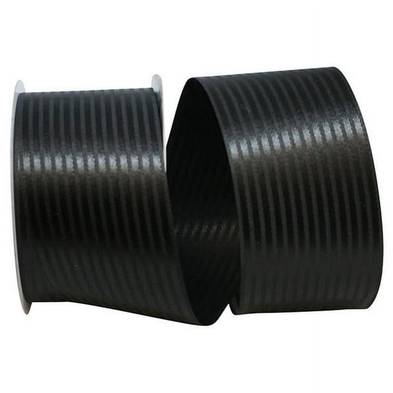 Reliant Ribbon - 5800-031-40K, Tuxedo Stripes Ribbon, Black, 2-1/2 Inch, 50 Yards