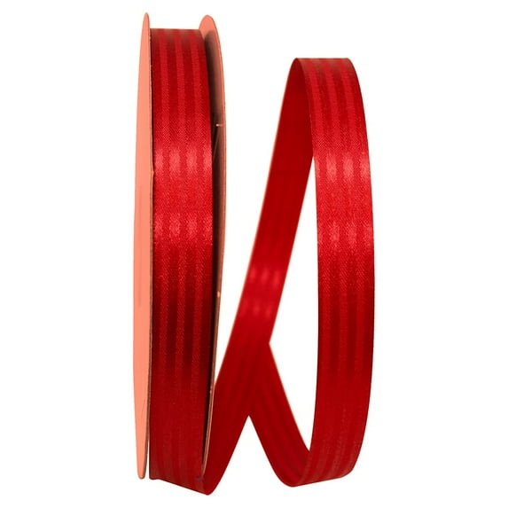 Reliant Ribbon - 5800-065-03C, Tuxedo Stripes Ribbon, Red, 5/8 Inch, 100 Yards