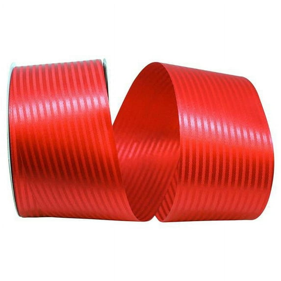 Reliant Ribbon - 5800-065-40K, Tuxedo Stripes Ribbon, Red, 2-1/2 Inch, 50 Yards