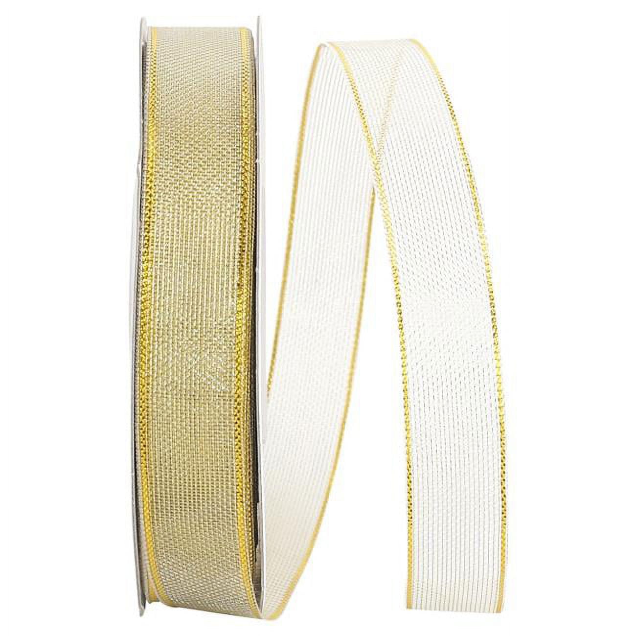 Reliant Ribbon - 60021-035-03J, Deluxe Sheer Ribbon, Gold, 5/8 Inch, 25 Yards