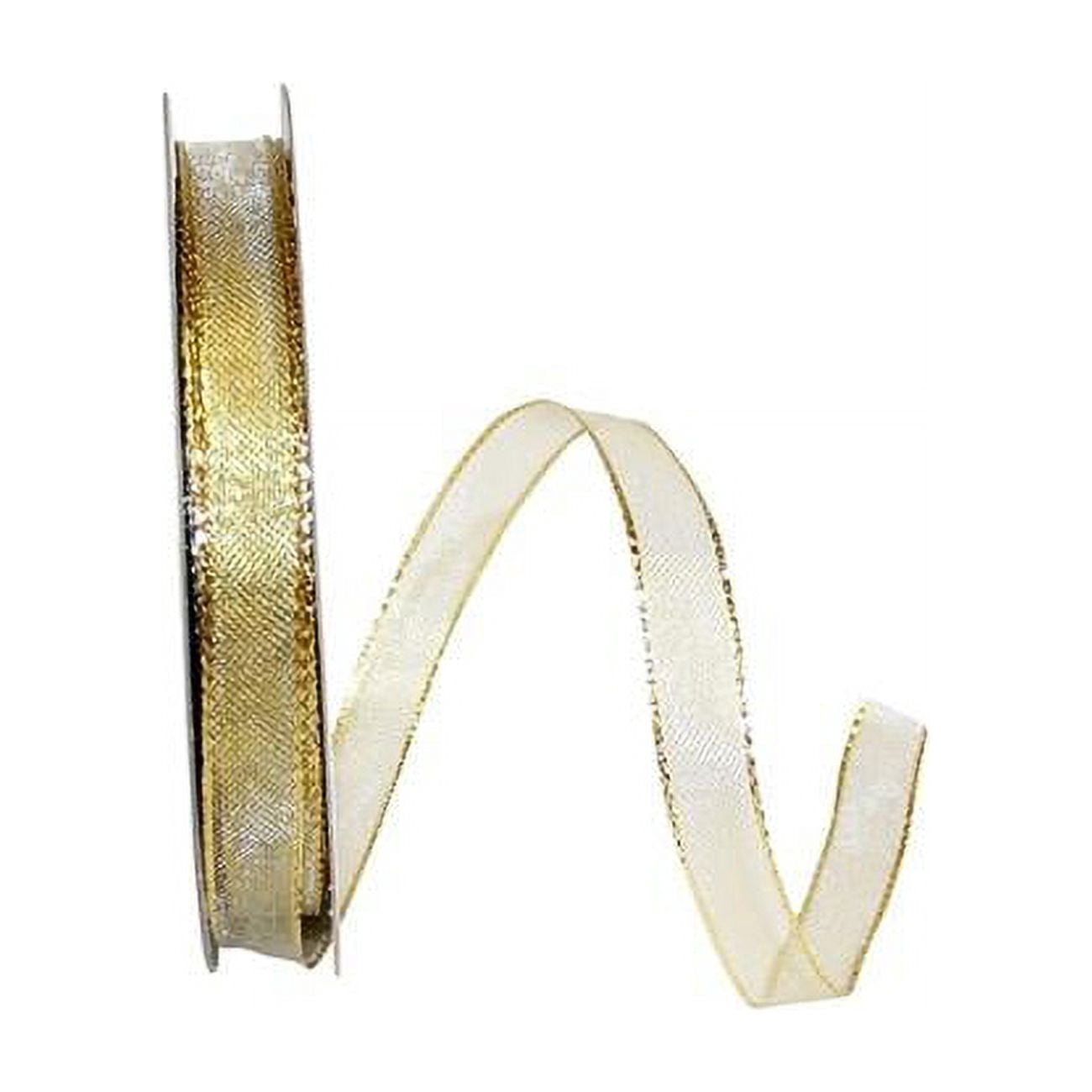 Reliant Gold Reliant Ribbon - 60238W-035-03K, Woven Mesh Shiny Value Wired Edge ...