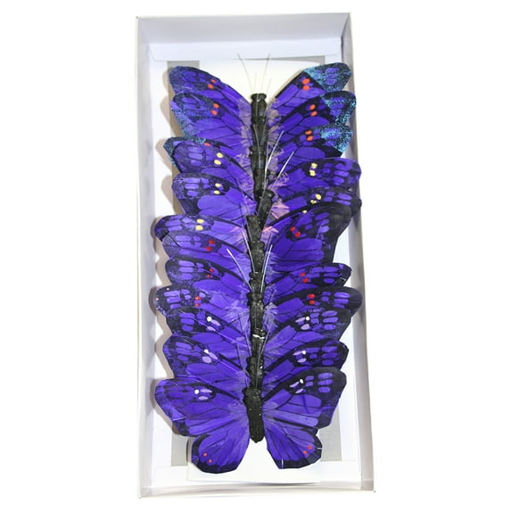 Reliant Ribbon - 67239-064-Q, 5 Inch Butterfly Dz Rd Floral Accessories, Purple, 5 Inch, 12 Pieces