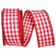 thumbnail image 1 of Reliant Ribbon - 7101M-615-09F, Gingham Check Wired Edge Ribbon, Medium Red, 1-3/8 Inch, 10 Yards, 1 of 1