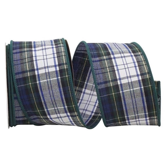 Reliant Ribbon - 77309M-001-40F, Plaid Inverness Wired Edge Ribbon, Multi, 2-1/2 Inch, 10 Yards