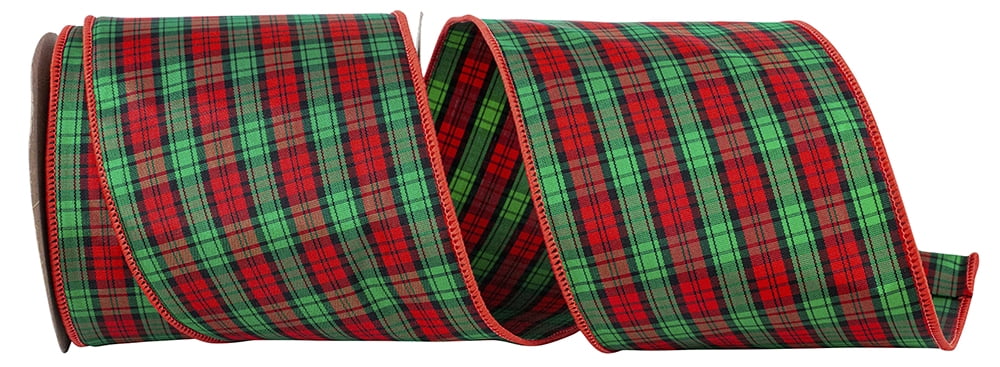 Reliant Ribbon - 9183M-985-10F, Tartan Plaid Classic Wired Edge Ribbon ...