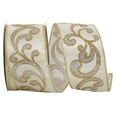 thumbnail image 1 of Reliant Ribbon - 92035W-810-40H, Fab Filigree Wired Edge Ribbon, Ivory, 2-1/2 Inch, 20 Yards, 1 of 1