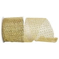 thumbnail image 1 of Reliant Ribbon - 92167W-035-10F, Flex Net Stretch Metallic Wired Edge Ribbon, Gold, 4 Inch, 10 Yards, 1 of 1