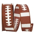 thumbnail image 1 of Reliant Ribbon - 92240W-092-09F, Football Pigskin Wired Edge Rd Ribbon, Brown, 1-1/2 Inch, 10 Yards, 1 of 3