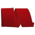 thumbnail image 1 of Reliant Ribbon - 92270W-065-40F, Velvet Value Fabric Backed Wired Edge Ribbon, Red, 2-1/2 Inch, 10 Yards, 1 of 1