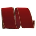 thumbnail image 1 of Reliant Ribbon - 92270W-957-40F, Velvet Value Fabric Backed Wired Edge Ribbon, Scarlet/gold, 2-1/2 Inch, 10 Yards, 1 of 1