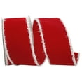 thumbnail image 1 of Reliant Ribbon - 92271W-065-40F, Velvet Snowy Edge Wired Edge Ribbon, Red, 2-1/2 Inch, 10 Yards, 1 of 1