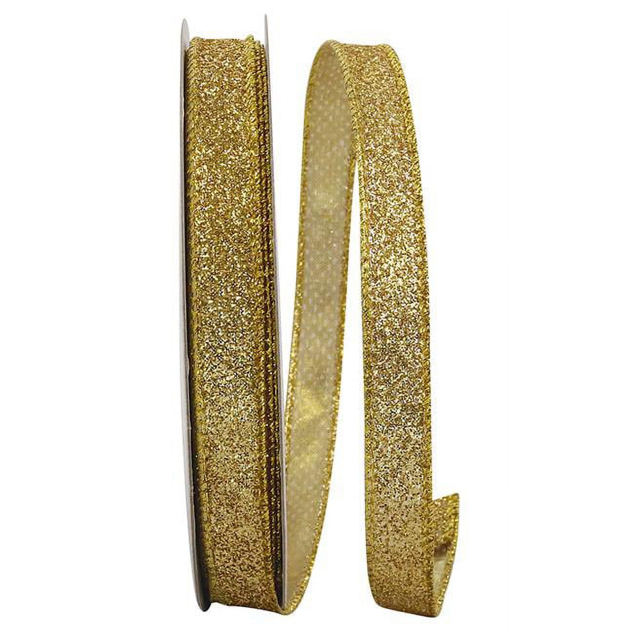 Reliant Gold Reliant Ribbon - 92285W-035-03J, Glitter Lame 2 Wired Edge Ribbon, Gold ...