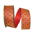 thumbnail image 1 of Reliant Ribbon - 92303W-600-40K, Interlock Value Wired Edge Ribbon, Red/lime, 2-1/2 Inch, 50 Yards, 1 of 1