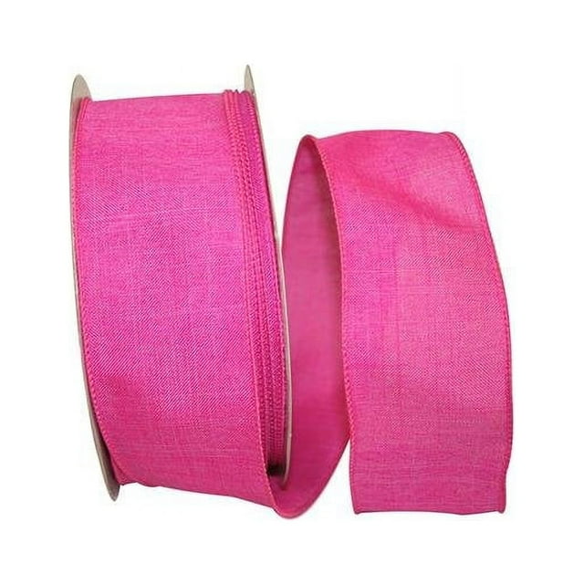 Reliant Ribbon - 92573W-222-40K, Everyday Linen Value Wired Edge Ribbon, Fuchsia, 2-1/2 Inch, 50 Yards