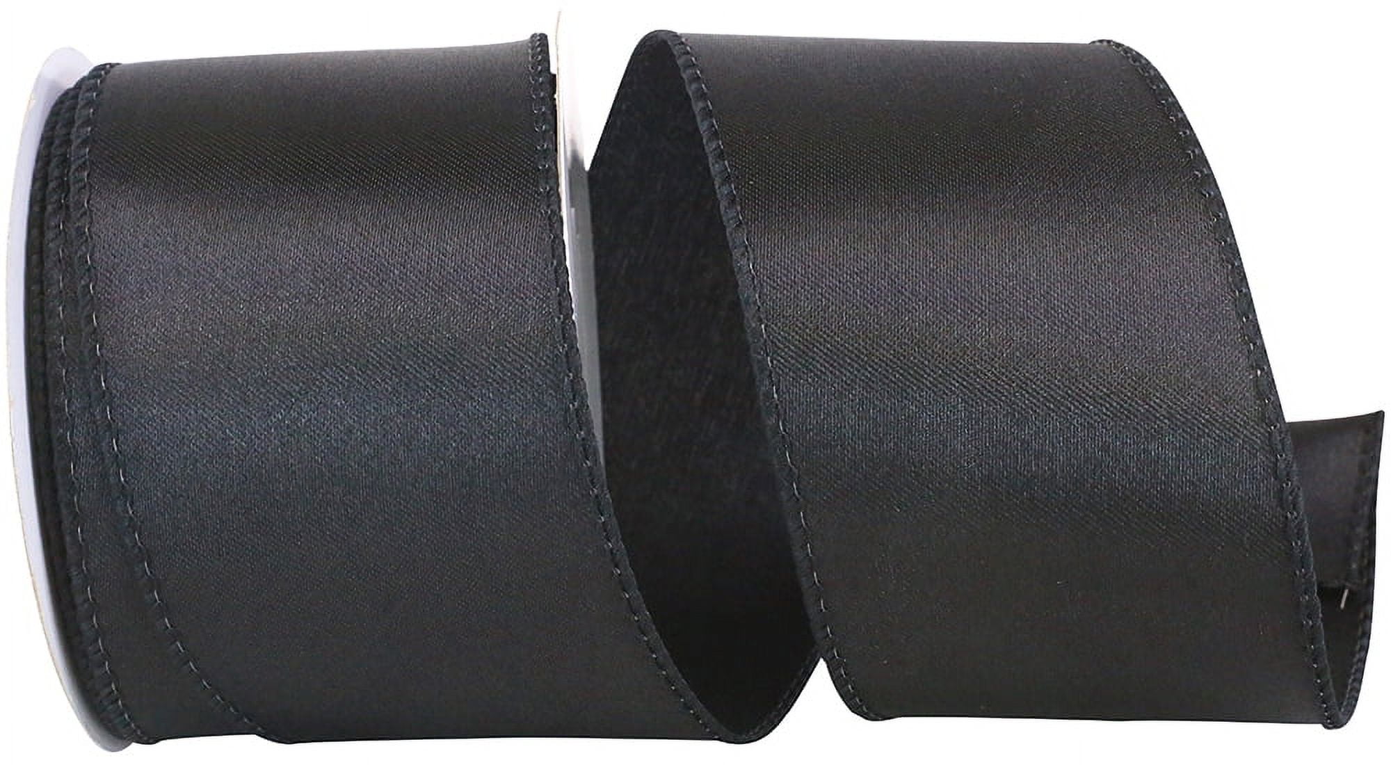 Reliant Ribbon Script Reliant Ribbon - 92575W-031-40F, Satin Value Wired Edge Ribbon, Black ...