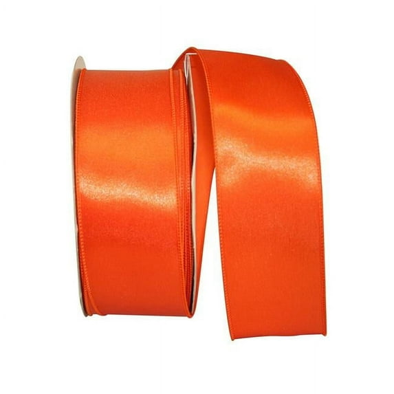 Reliant Ribbon - 92575W-058-40K, Satin Value Wired Edge Ribbon, Orange, 2-1/2 Inch, 50 Yards