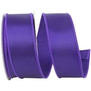 Reliant Ribbon - 92575W-064-09F, Satin Value Wired Edge Ribbon, Purple, 1-1/2 Inch, 10 Yards