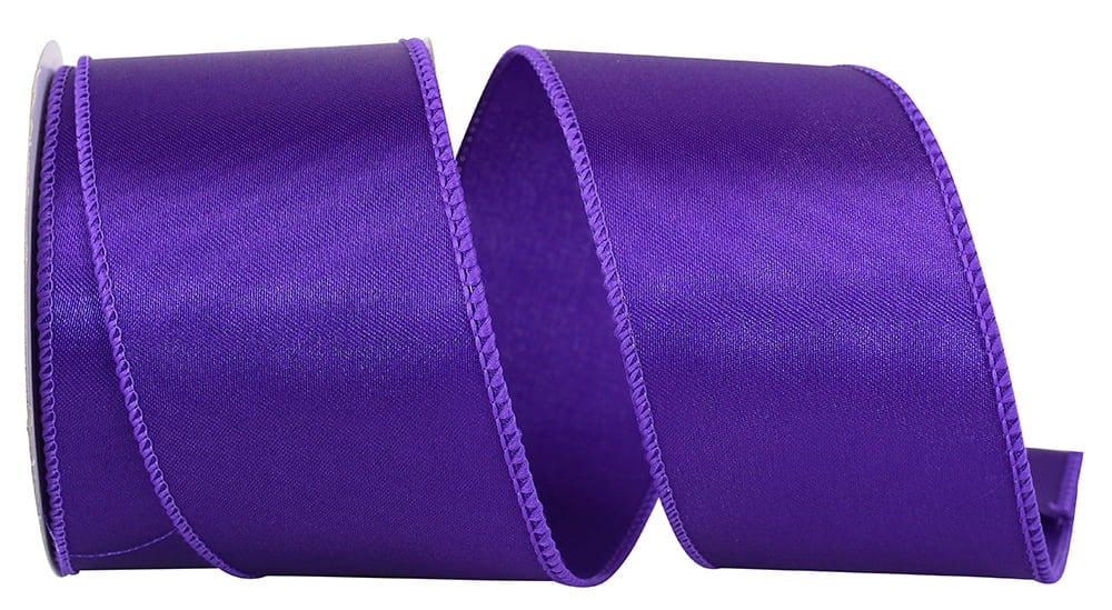 Reliant Ribbon Reliant Ribbon 92575W-055-40F 2.5 In. Satin Value Wired Edge Ribbon Navy 10 Yards 92575w 055 40f