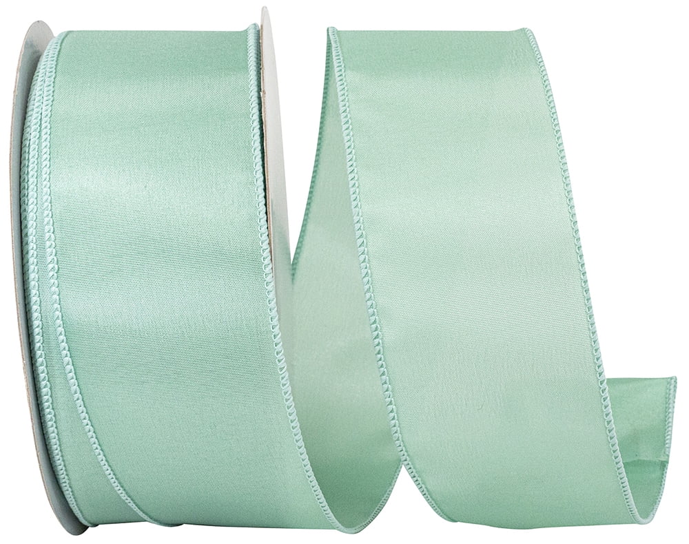 Reliant Ribbon - 92575W-077-40K, Satin Value Wired Edge Ribbon, Aqua, 2 ...