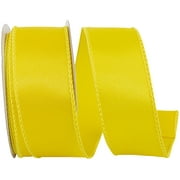 Reliant Ribbon - 92575W-079-09F, Satin Value Wired Edge Ribbon, Yellow, 1-1/2 Inch, 10 Yards