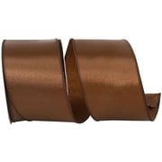 Reliant Ribbon - 92575W-092-40F, Satin Value Wired Edge Ribbon, Brown, 2-1/2 Inch, 10 Yards