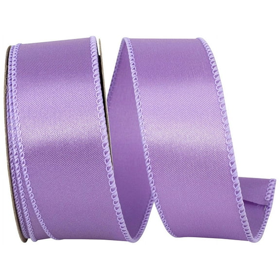 Reliant Ribbon - 92575W-120-09F, Satin Value Wired Edge Ribbon, Lavender, 1-1/2 Inch, 10 Yards