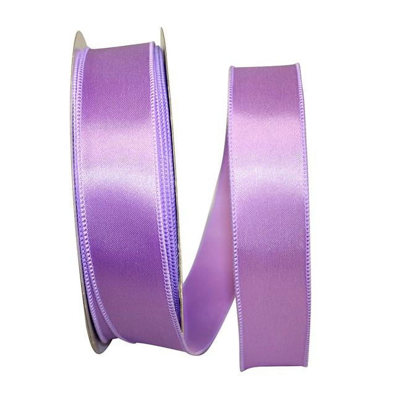 3/8 X 50yds Satin Ribbon W/silver Edge Lavender 