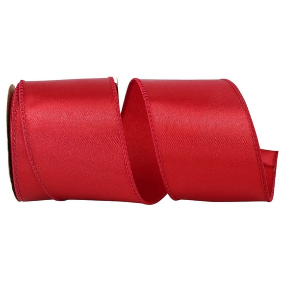 Reliant Ribbon - 92575W-908-40F, Satin Value Wired Edge Ribbon, Scarlet, 2-1/2 Inch, 10 Yards