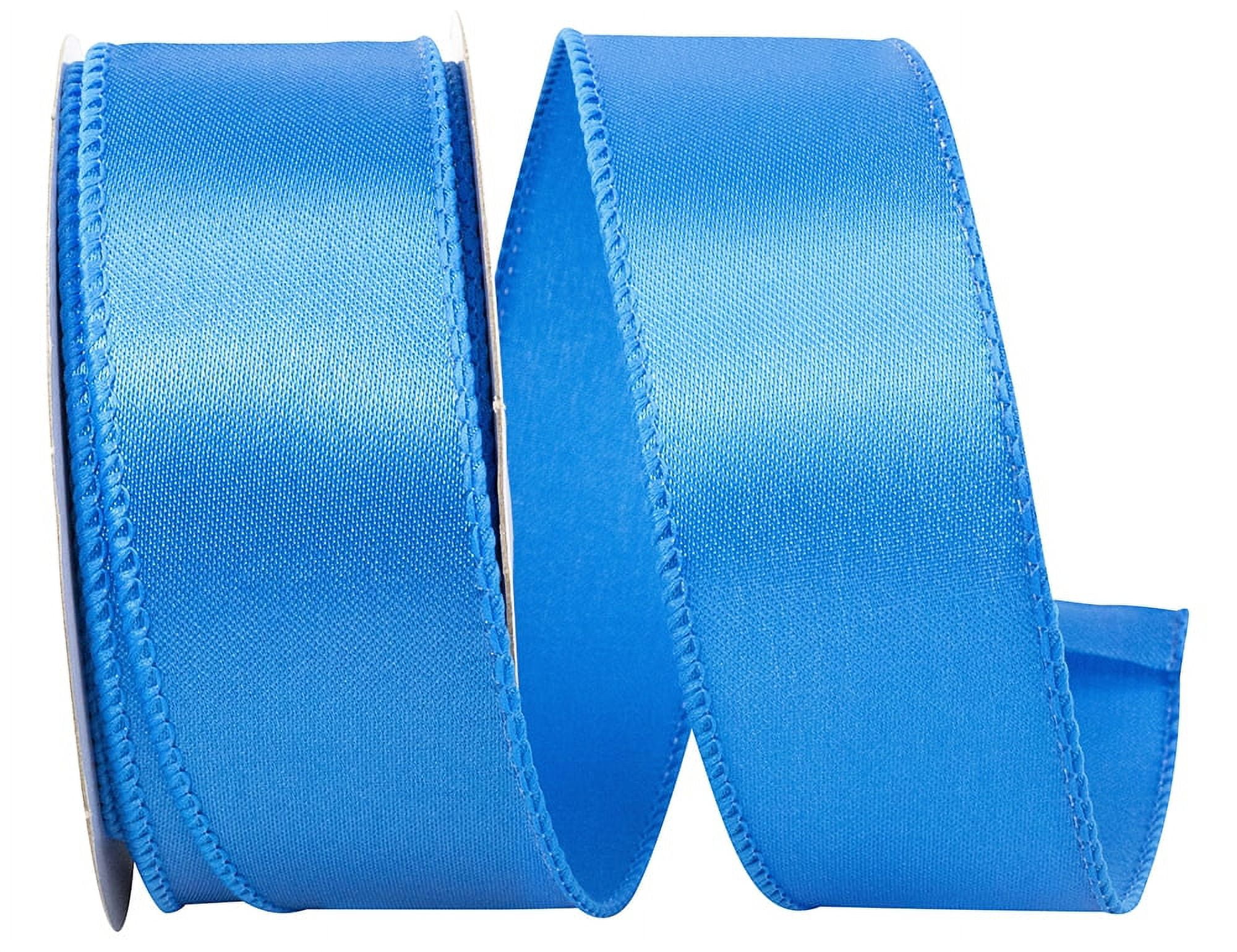 Turquoise Ribbed Ribbon Reliant Ribbon - 92575W-913-09F, Satin Value Wired Edge Ribbon ...