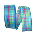 thumbnail image 1 of Reliant Ribbon - 92577W-053-40K, Breezeway Plaid Value Wired Edge Ribbon, Blue, 2-1/2 Inch, 50 Yards, 1 of 1