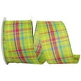 thumbnail image 1 of Reliant Ribbon - 92577W-204-40F, Breezeway Plaid Value Wired Edge Ribbon, Lime, 2-1/2 Inch, 10 Yards, 1 of 1