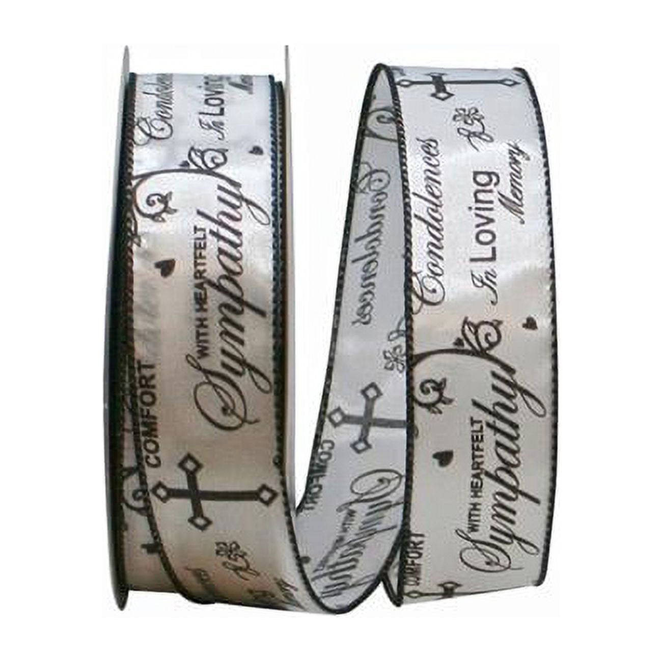 Road Ribbin Reliant Ribbon - 92610W-982-09J, Words Of Sympathy We Rd Ribbon, White ...