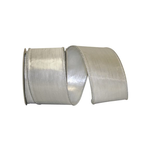 Reliant Ribbon - 92642W-070-40F, Lame Luxury Wired Edge Ribbon, Silver, 2-1/2 Inch, 10 Yards