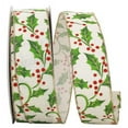 thumbnail image 1 of Reliant Ribbon - 92689W-810-40K, Holly Muslin Value Wired Edge Ribbon, Ivory, 2-1/2 Inch, 50 Yards, 1 of 1