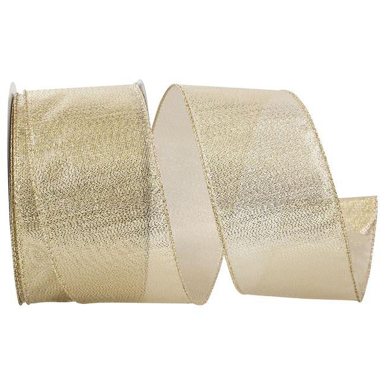 Reliant Gold Reliant Ribbon - 92700W-035-40H, Lame Glimmer Value Wired Edge Ribbon ...
