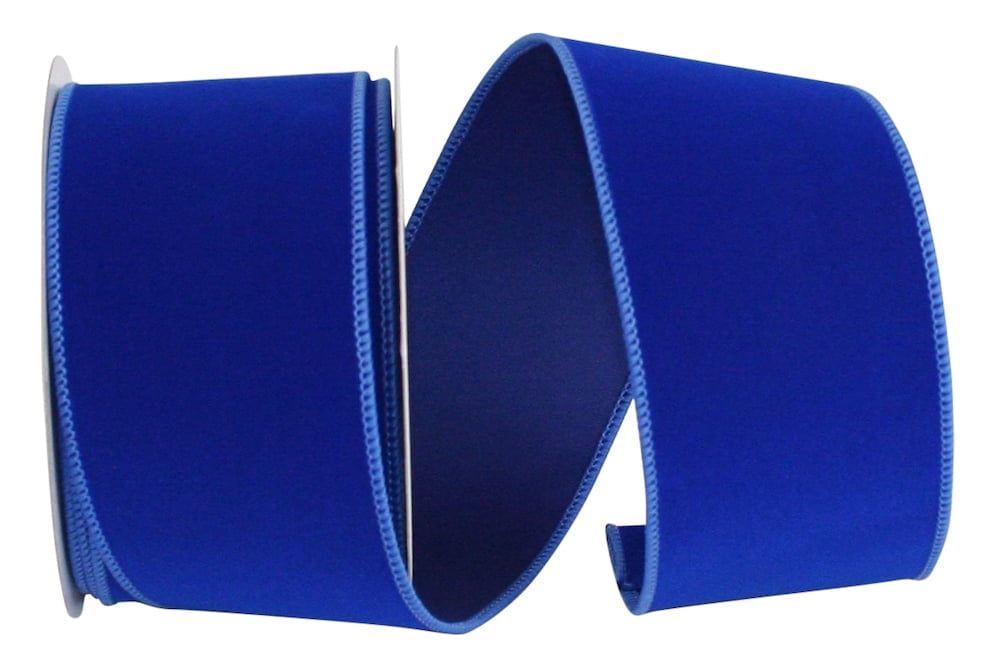 502 Ribbon Reliant Ribbon - 92799W-502-40F, Velvet Color Wired Edge Ribbon, Royal ...