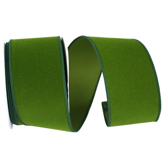 Reliant Ribbon - 92799W-925-40F, Velvet Color Wired Edge Ribbon, Hunter, 2-1/2 Inch, 10 Yards