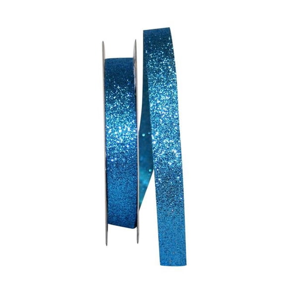 Reliant Ribbon - 92832-913-03J, Glitter All Rd Ribbon, Turquoise, 5/8 Inch, 25 Yards
