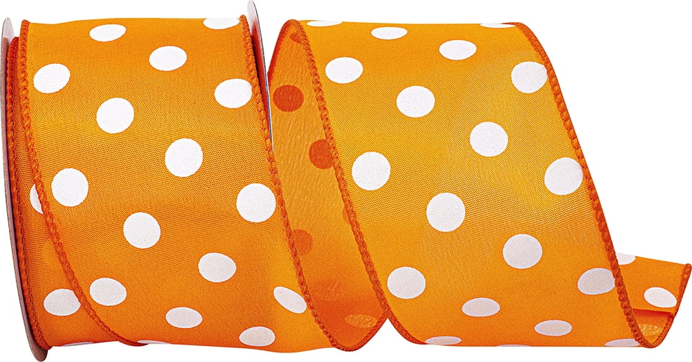 Reliant Ribbon - 92840W-058-40F, Satin Large Dots Value Wired Edge ...