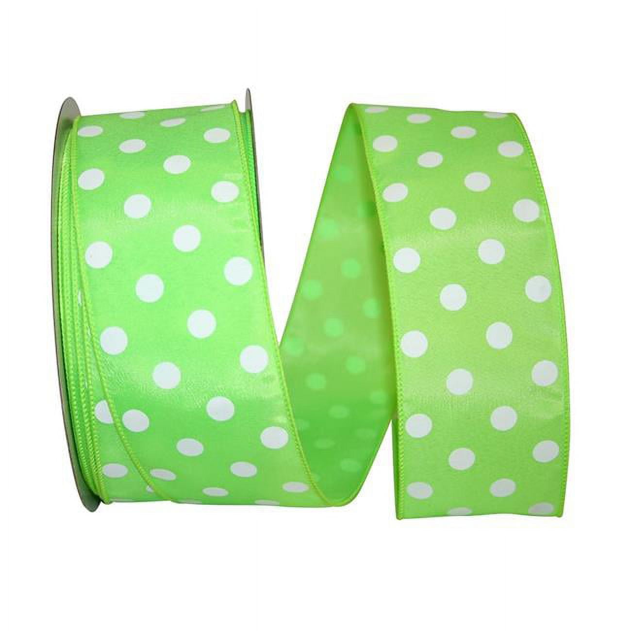 Reliant Ribbon - 92840W-204-40K, Satin Large Dots Value Wired Edge ...