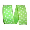 thumbnail image 1 of Reliant Ribbon - 92840W-204-40K, Satin Large Dots Value Wired Edge Ribbon, Lime, 2-1/2 Inch, 50 Yards, 1 of 1