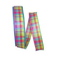 thumbnail image 1 of Reliant Ribbon - 92843W-204-09K, Plaid Glamour Value Wired Edge Ribbon, Lime, 1-1/2 Inch, 50 Yards, 1 of 1