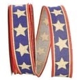 thumbnail image 1 of Reliant Ribbon - 92882W-035-09H, Linen Stars And Stripes Wired Edge Ribbon, Gold, 1-1/2 Inch, 20 Yards, 1 of 1