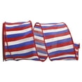 thumbnail image 1 of Reliant Ribbon - 92886W-001-40F, Patriotic Stripes Dupioni Wired Edge Ribbon, Multi, 2-1/2 Inch, 10 Yards, 1 of 1