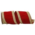 thumbnail image 1 of Reliant Ribbon - 92967W-065-10D, Velvet Royalty Trim Wired Edge Ribbon, Red, 4 Inch, 5 Yards, 1 of 1