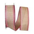 thumbnail image 1 of Reliant Ribbon - 92970W-756-40K, Linen Gingham Check Value Wired Edge Ribbon, Natural/red, 2-1/2 Inch, 50 Yards, 1 of 1