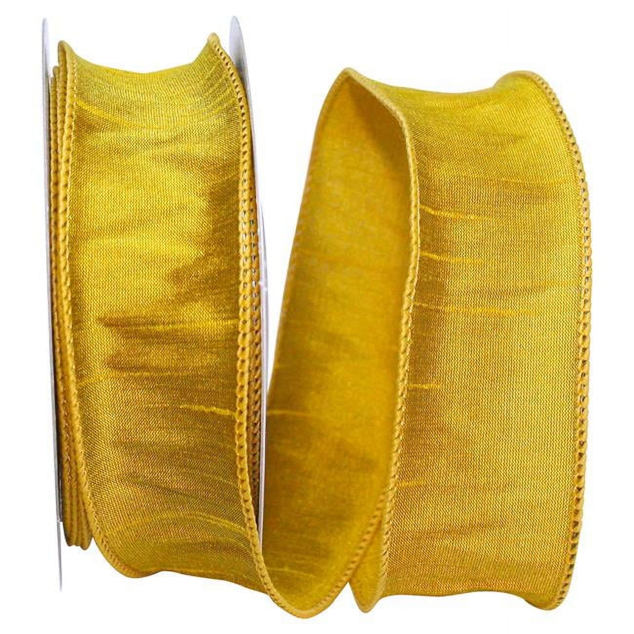 Reliant Gold Reliant Ribbon - 92975W-035-09F, Dupioni Supreme Wired Edge Ribbon ...
