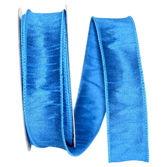 Reliant Ribbon - 92975W-050-09H, Dupioni Supreme Wired Edge Ribbon, Royal, 1-1/2 Inch, 20 Yards