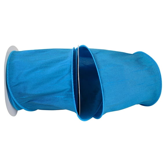 Reliant Ribbon - 92975W-050-10F, Dupioni Supreme Wired Edge Ribbon, Royal, 4 Inch, 10 Yards